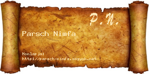 Parsch Nimfa névjegykártya